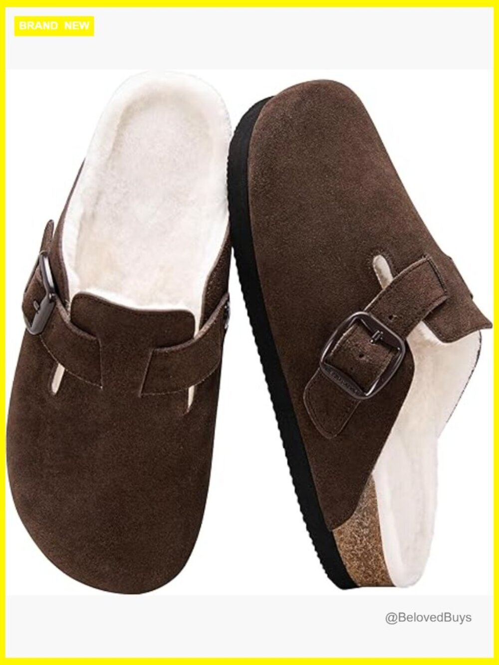 Fuzzy Suede Clogs Mules Fur Lined Non Slip Potato Shoes Arch Support